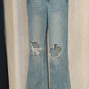 Hollister Sky Blue Ripped Jeans
